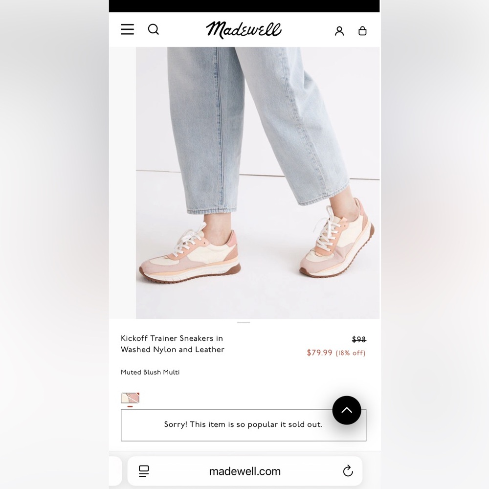 Madewell Kickoff Trainer Sneakers in Washed Nylon & Leather - Picture 11 of 11